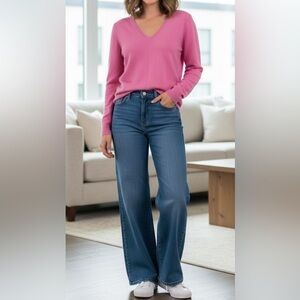 Ann Taylor Pink Cashmere Sweater Medium Petites